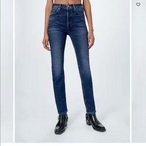 RE/DONE comfort stretch high rise ankle crop jeans